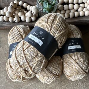 Isager Baby Yarn Alpaca Pima Cotton Blend Color 59 Lot of 4 Made in Peru